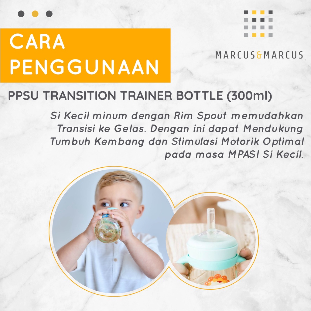 MARCUS &amp; MARCUS PPSU TRANSITION TRAINER BOTTLE 300ML