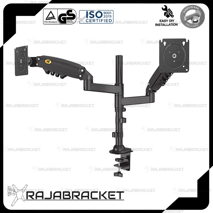 Bracket Monitor 17 19 22 24 27 inch, Bracket Dual Monitor Meja Full Motions Gas Spring Dual Arm Monitor