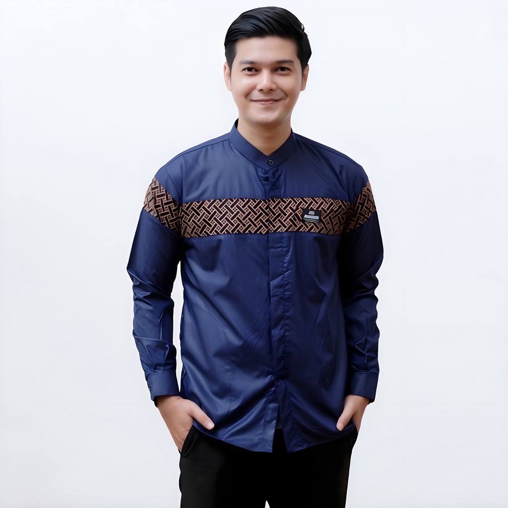 Baju Koko Kurta Ayah dan Anak Lengan Panjang Matt Cotton M L XL