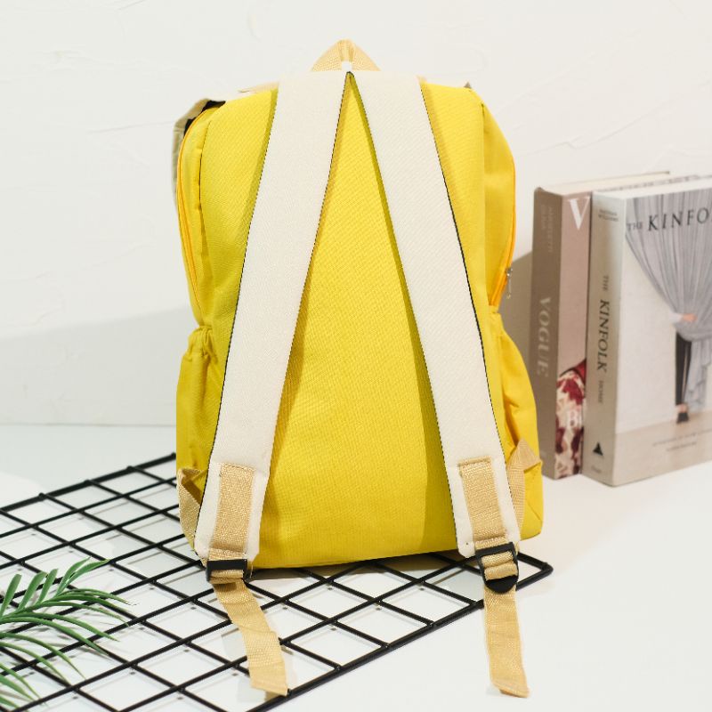 Tas Ransel Punggung Sekolah Korea Trendy Fashion Logo