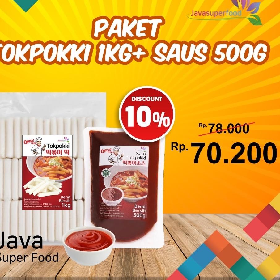

✦ Paket Tteokbokki tokpokki 1kg + Saus Tokpokki 500g ➲