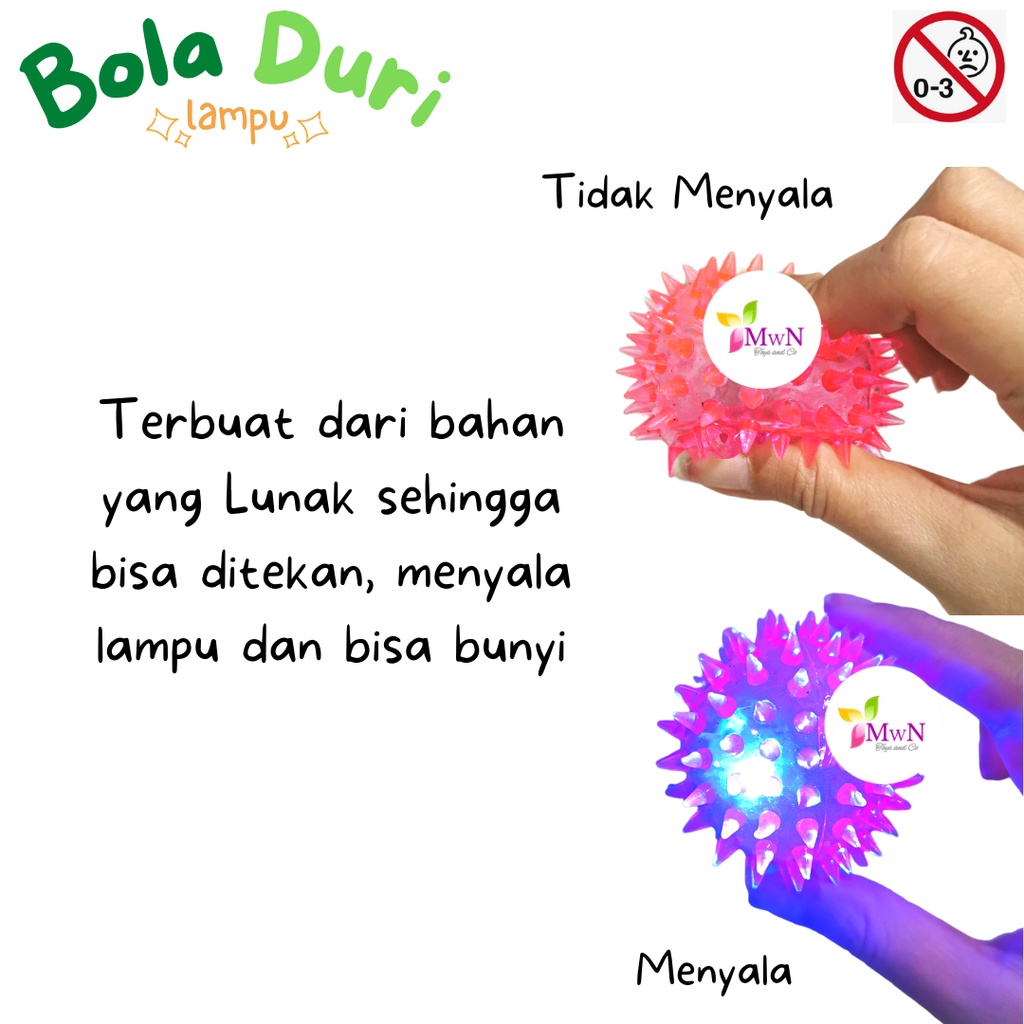 mwn.toys Bola Duri Bunyi / Flashing Spiky Ball