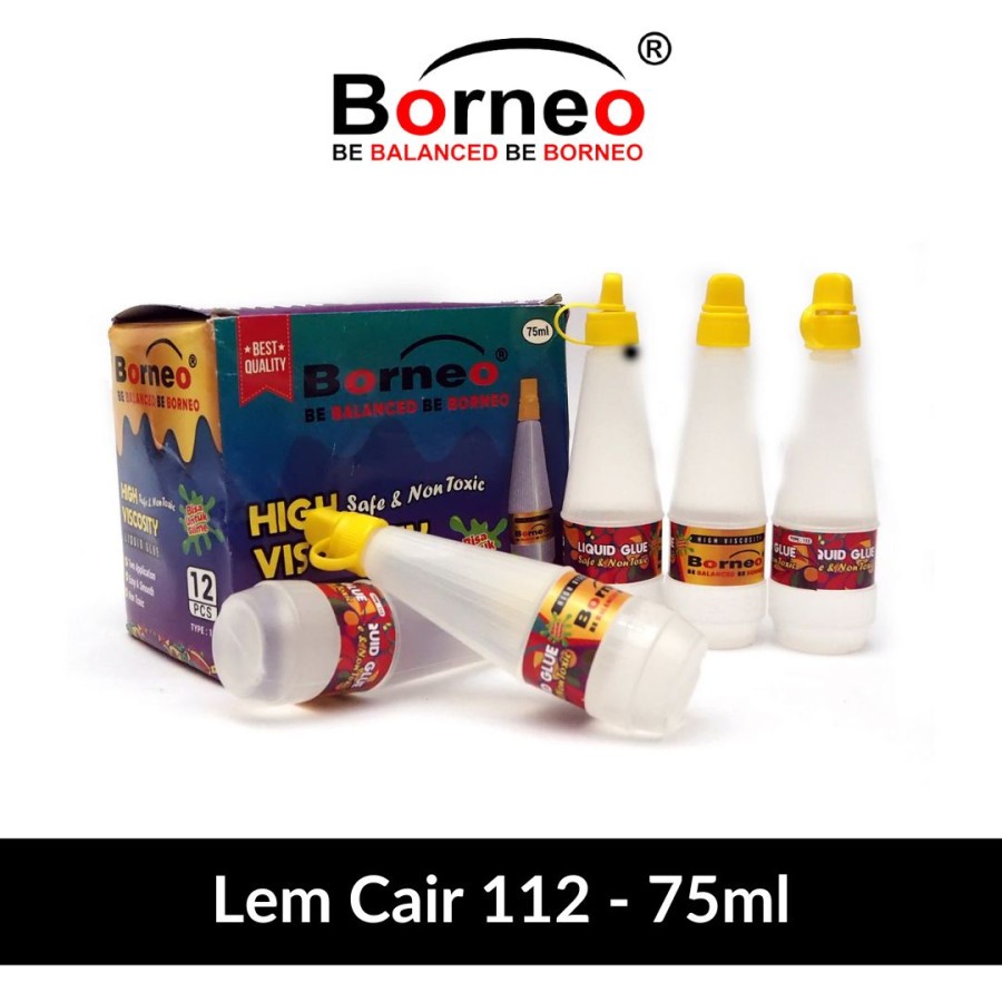 Lem Cair Borneo Besar dan Kecil 112 111 75ml - Ecer