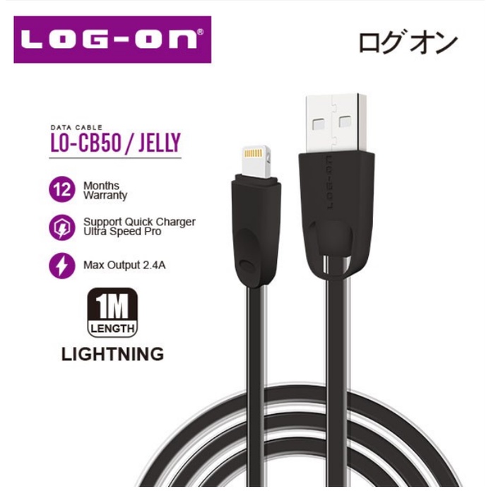 Log on Kabel Jelly Type C / Lightning 2.4A Fast Charging 100cm LO-CB50