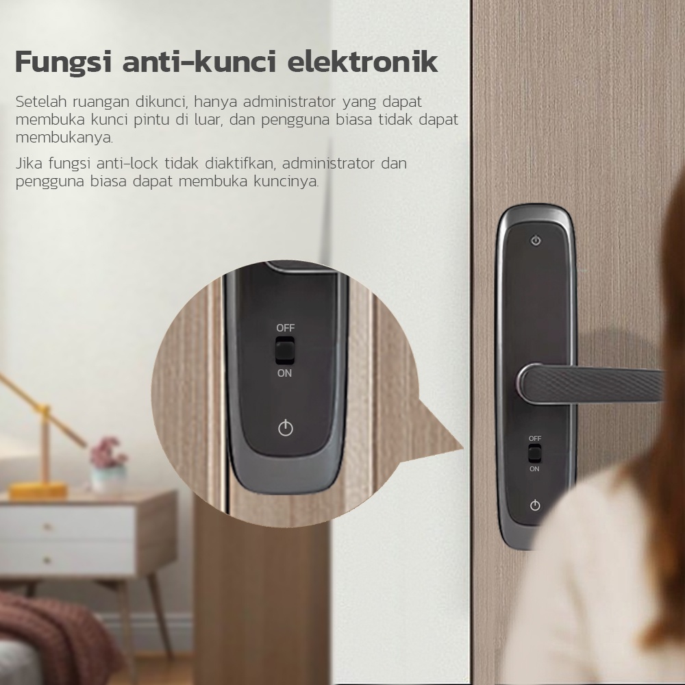 Kadonio Kunci Pintu handle kunci pintu Sidik Jari Password kunci pintar Kontrol App smart door lock kunci pintu elektrik