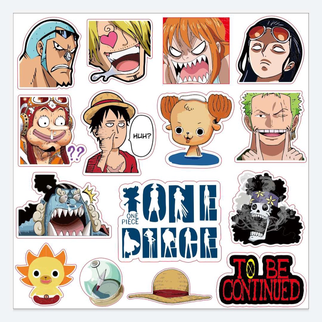 

Sticker Pack One Piece Lucu Kru Topi Jerami Mugiwara Crew Roronoa Zoro Sanji Funny