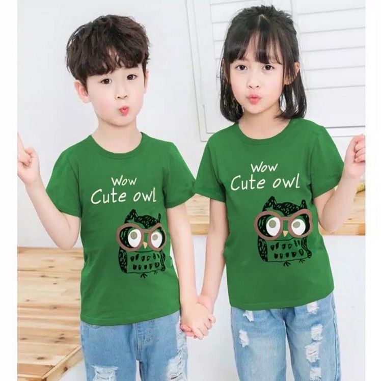 BAJU KAOS ANAK OWL KACA MATA / BAJU KAOS UNISEX / BAJU KAOS ANAK COW/CEW