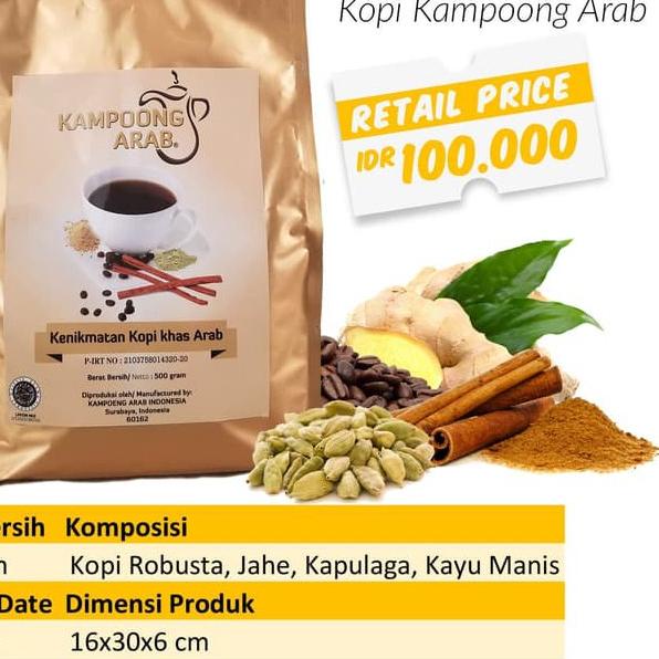 

☂ Kopi Kampoeng Arab Kemasan 500gr (Tanpa Gula) Kopinya Kopi Robusta ♣