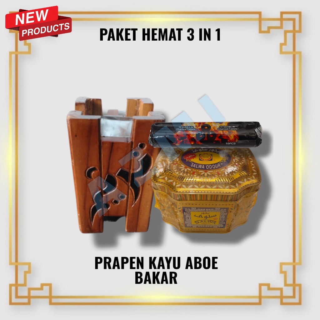 Paket Hemat Buhur Salwa Odour, Prapen Kayu dan Arang Briket