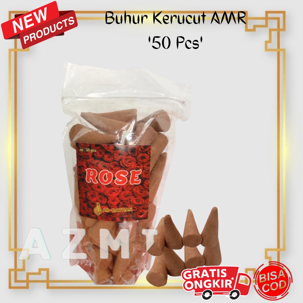 Dupa Bukhur Buhur Kerucut Aromaterapi Arab Rose Isi 50pcs AMR Premium Quality