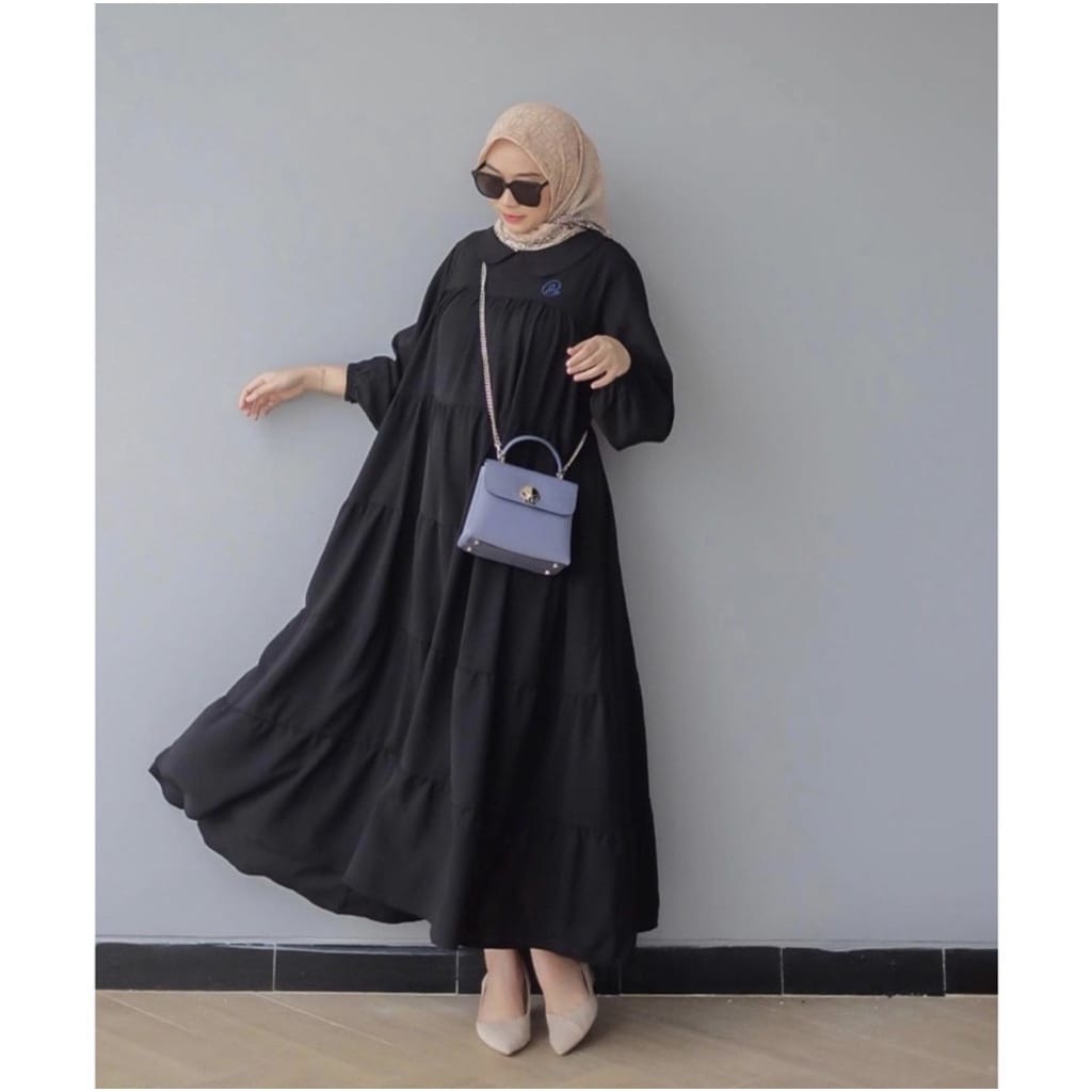 Gamis Claudia Midi Dress Casual Katun Rayon