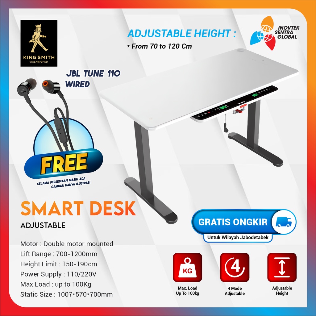 Kingsmith Adjustable Smart Desk - Meja Multifucntional GARANSI RESMI