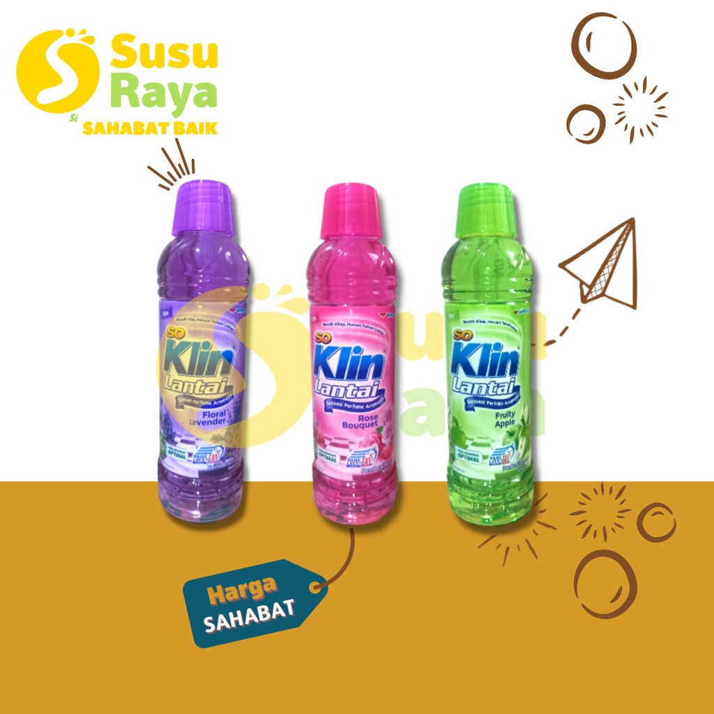 SO KLIN LANTAI BOTOL 450ML LAVENDER/FRUTTY APPLE/ROSE BOUQUET