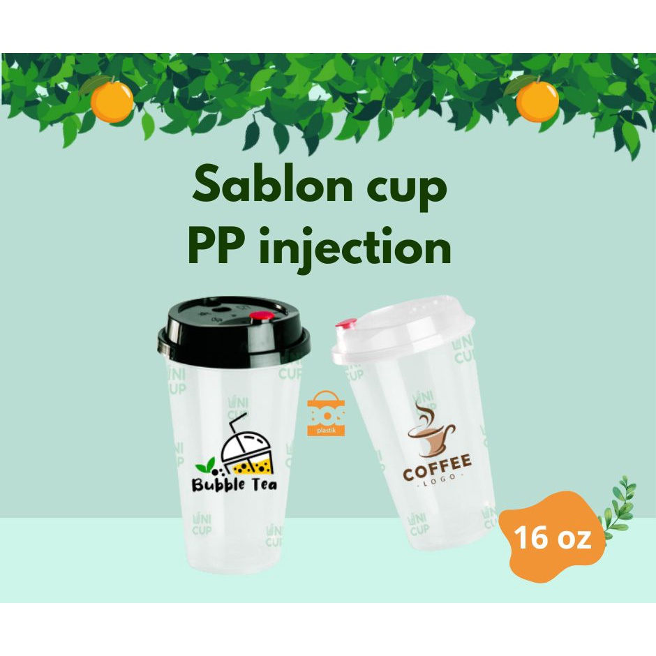 SABLON CUP PP INJECTION 16 OZ 500ML | CETAK CUP | CUSTOM CUP