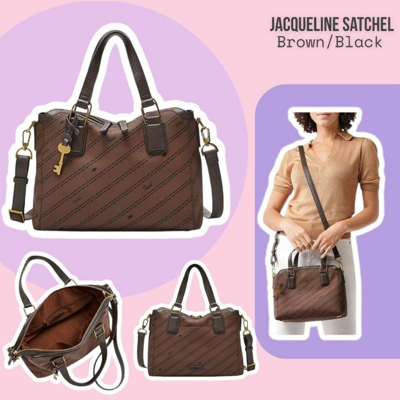 f o s s i l jacqueline satchel brown black