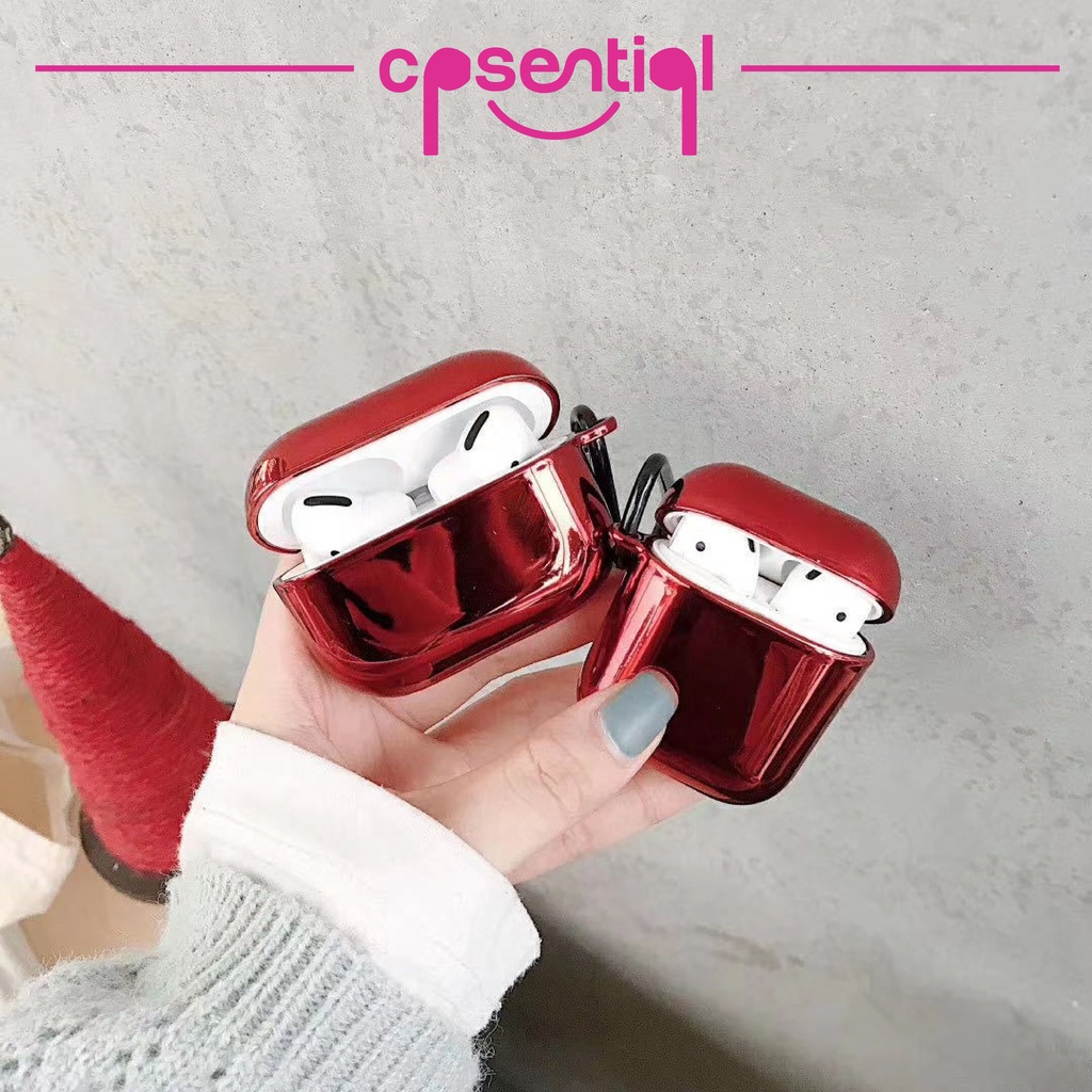 COD Case Airpods Gen 1/2 Gen 3 Pro Inpods 12 i12 Electroplated Metallic Glossy Keren | Protection Case Warna Merah Metalic Gold Rose Gold Black Silver | Silicone Casing Premium