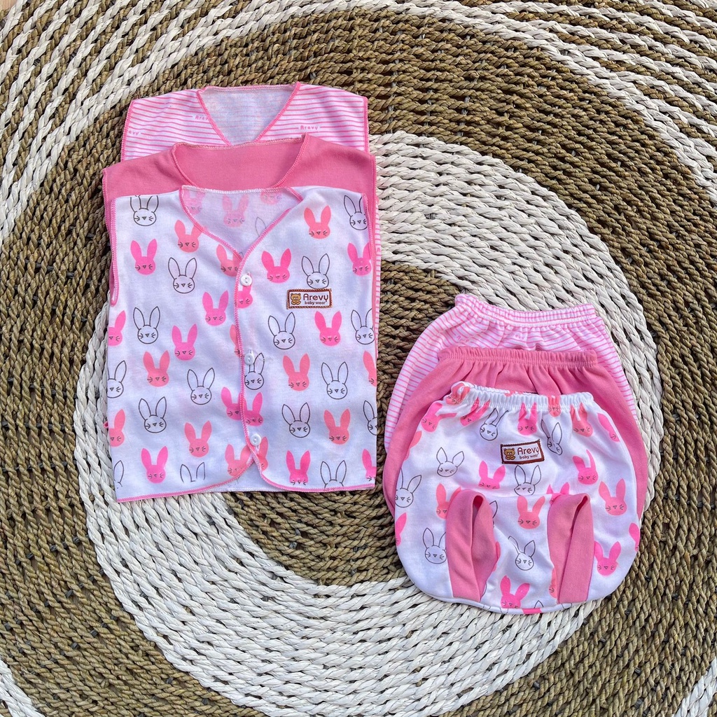 Paket Baju Bayi Newborn Arevy &amp; Kenzie Babywear 0-3 Bln Pink Series Perlengkapan Bayi Baru Lahir &amp; Kado Baby Giftset Paket Lahiran Setelan Piyama Bedong STK Jumper Popok Gurita Topi