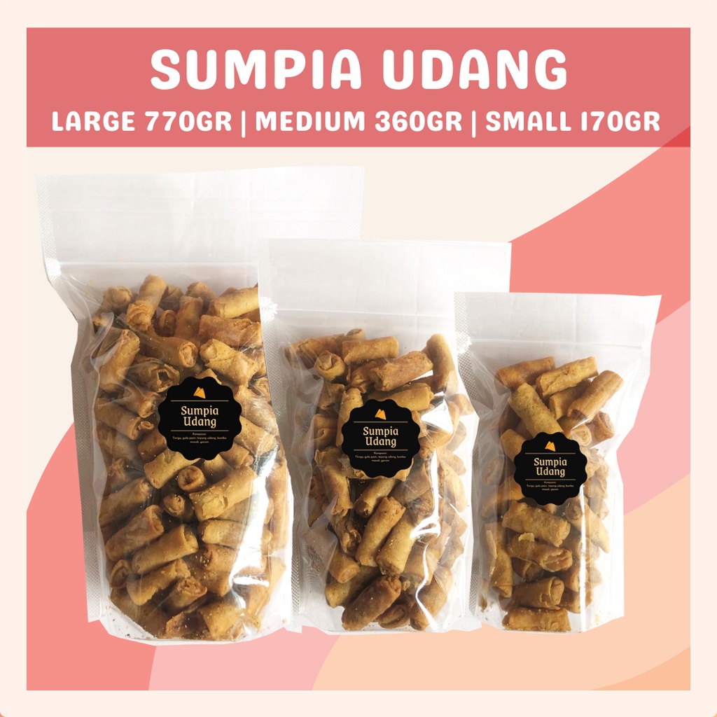 [DELISH SNACKS] Sumpia Udang (S) 170gr / Snack Cemilan Camilan Ebi Kering Manis Gurih Renyah