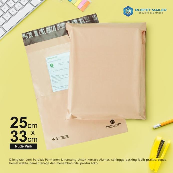 

AMPLOP PLASTIK POLYMAILER NUDE PINK (Uk :25cm x 33cm ) ram06