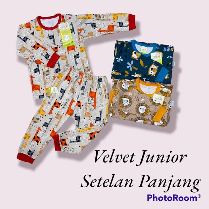NEW TERBARU 3Pcs Setelan Velvet Junior PANJANG Motif Terbaru