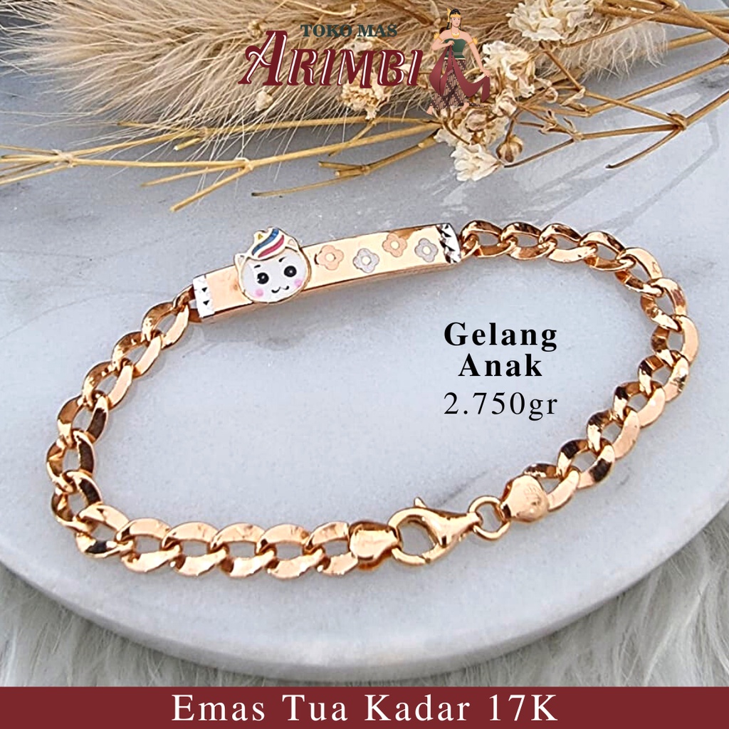 Gelang Anak Emas Rantai Plat Bunny Cat