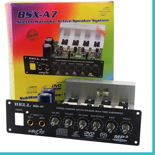 ֍ KIT POWER AKTIF STEREO MIC SUBWOOFER BSX-A7 BSX A7 AKTIVE MIK SUB KARAOKE BELL BGR ASLI ORIGINAL ☪