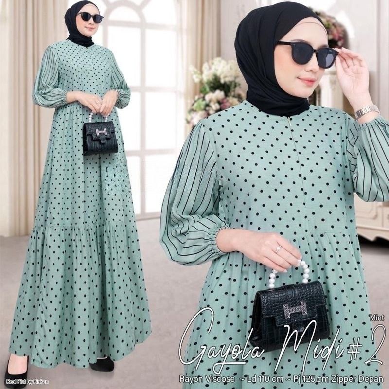 Gamis Susun Rayon Gamis Ruffle Homey Dress Rayon Polos Busui Frendly