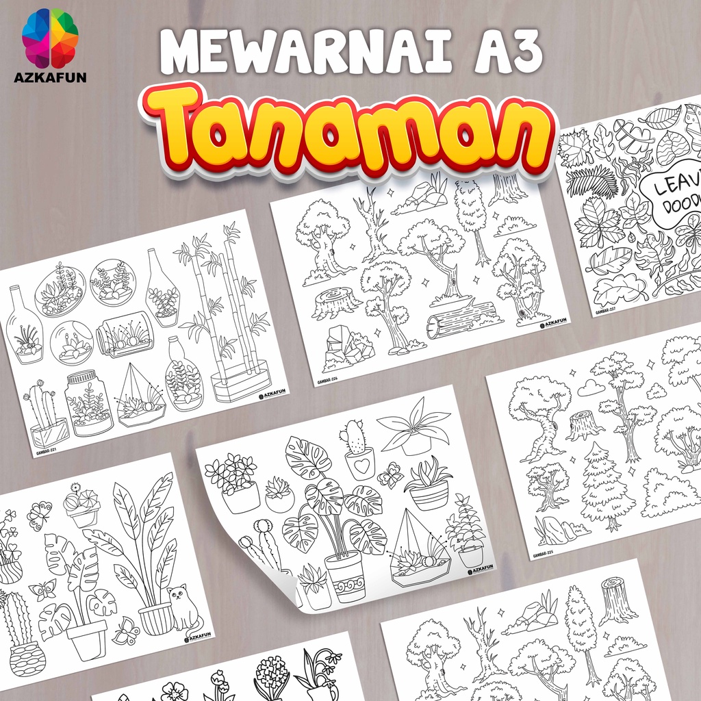 

Kertas Mewarnai A3 TANAMAN - Mewarnai anak sekolah back to school