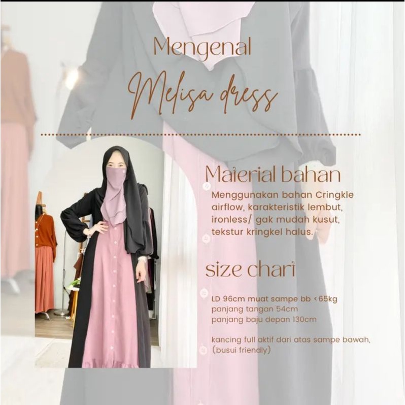 Melisa dress/dress outer menyatu by yoora sarah