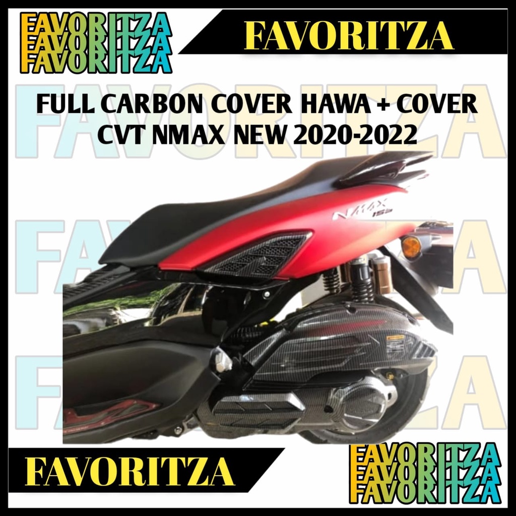 PAKETAN FULL CARBON NMAX NEW TAHUN 2020-2022 COVER HAWA/COVER FILTER PLUS COVER CVT NMAX NEW FULL CA