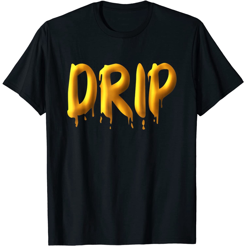 KAOS Drip Shirt Yellow Drippin Letters Street Style Hip Hop Tee