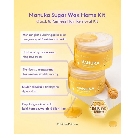 SOMETHINC Manuka Sugar Wax Home Kit | Slow Down Hair Reducer Cream