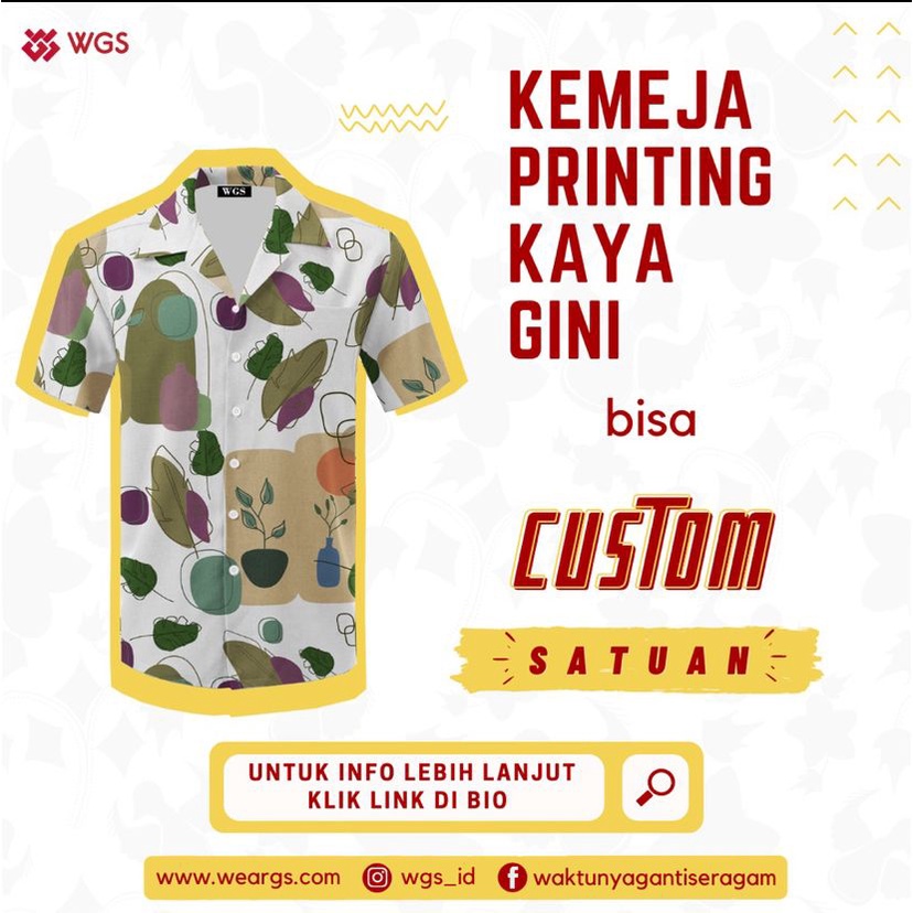 Kemeja Printing Custom - Kemeja Surfing Custom - Bahan Inma Premium