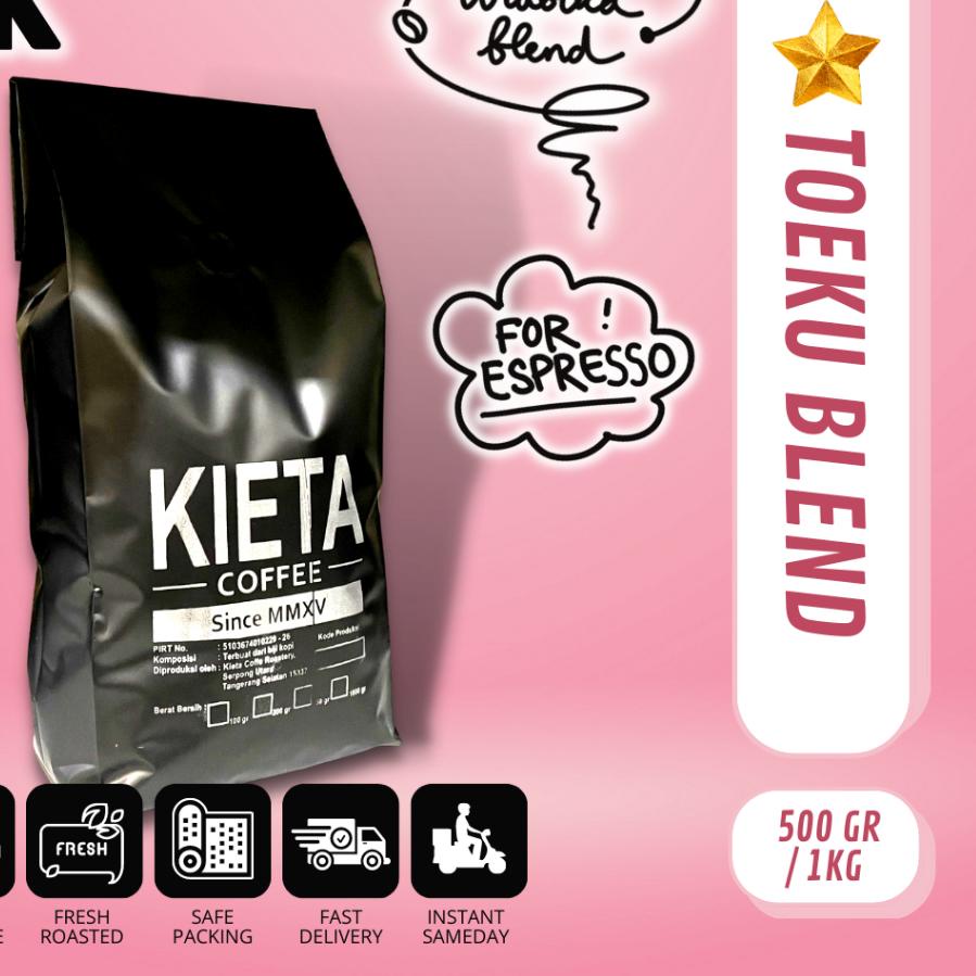 

➯ 1kg Biji Kopi TOEKU Blend 100% Arabika untuk Kopi Susu ♜