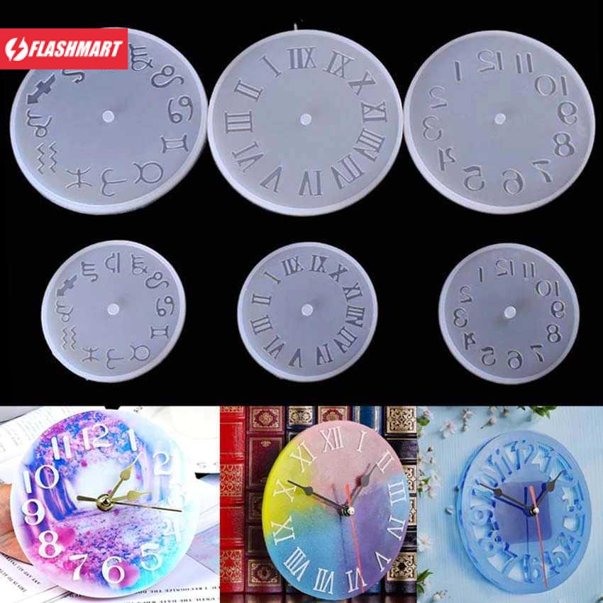 Flashmart HiResin Cetakan Epoxy Resin Silikon Casting DIY Clock 15 cm - TS3184