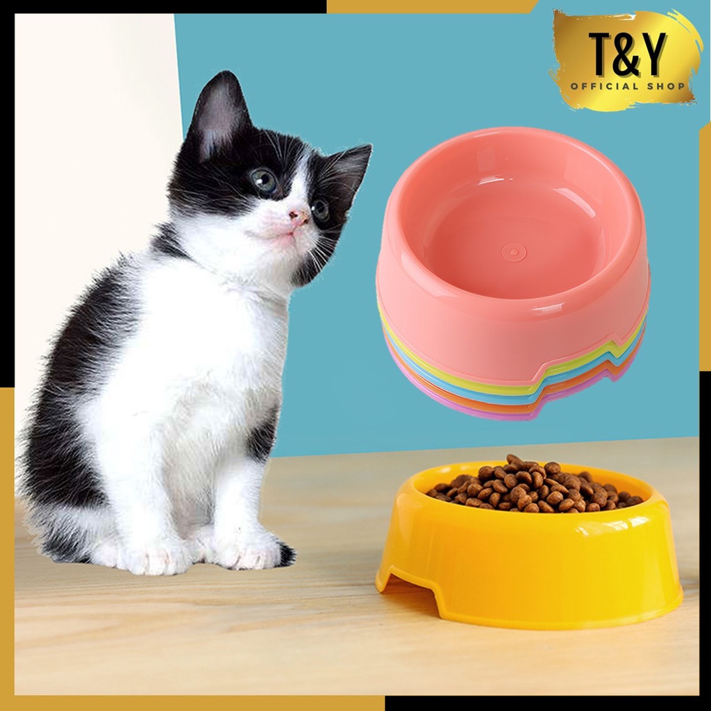 T&amp;Y Tempat Makan Kucing Anjing Mangkok Minum Hewan Doggy Lucu Mangkok Makan Hewan Single Pet Food Bowl Import Murah