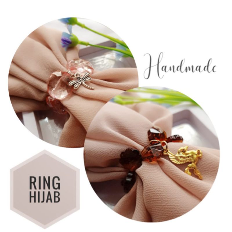 Paket Hemat Ring Hijab Tinggal slup I Aksesoris Hijab | Pin hijab segi 4 |  Bros hijab