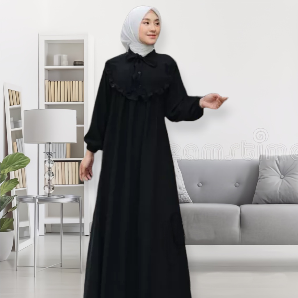 DRESS GAMIS DINDA BAHAN CRINCLE AIRFLOW / GAMIS WANITA