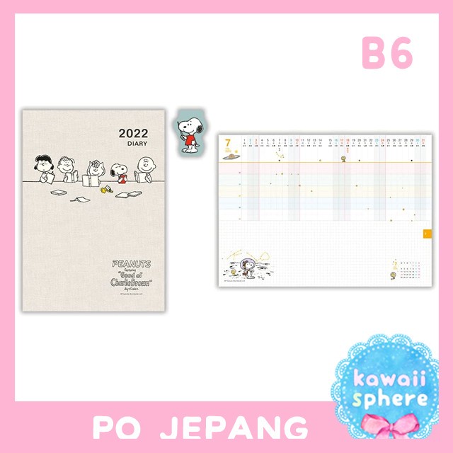 

Terlaris Snoopy Planner 2022 Size A5 / B6 Hallmark Monthly Planner Diary