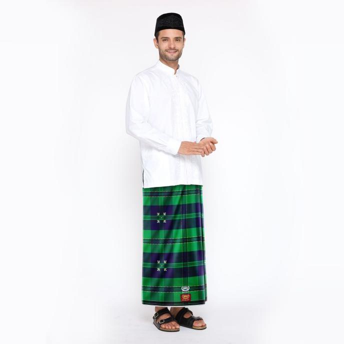 Sarung BHS Excellent Gold Motif Songket Pen Hijau Ungu
