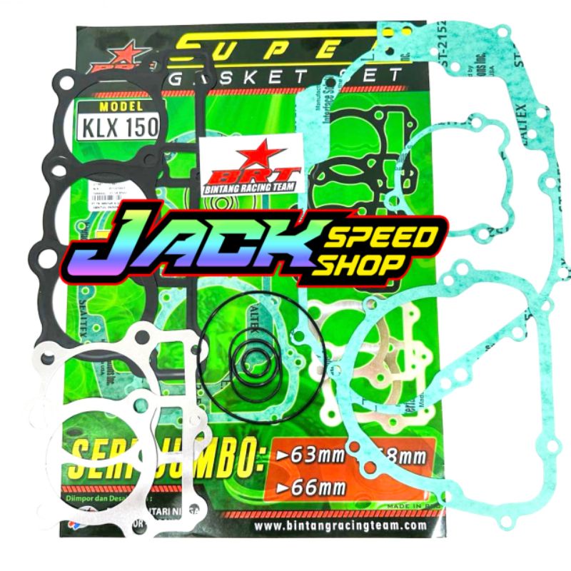 GASKET JUMBO BRT KLX 150 140 BF DTRACKER FULL SET 63mm 66mm 68mm PAKING PACKING PERPAK HEAD DEXSEL D