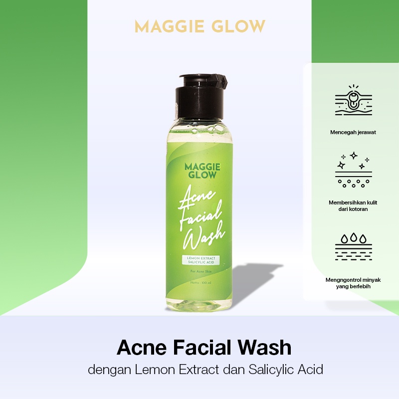 MAGGIE GLOW ACNE FACIAL WASH / Pembersih Kulit Wajah Berjerawat
