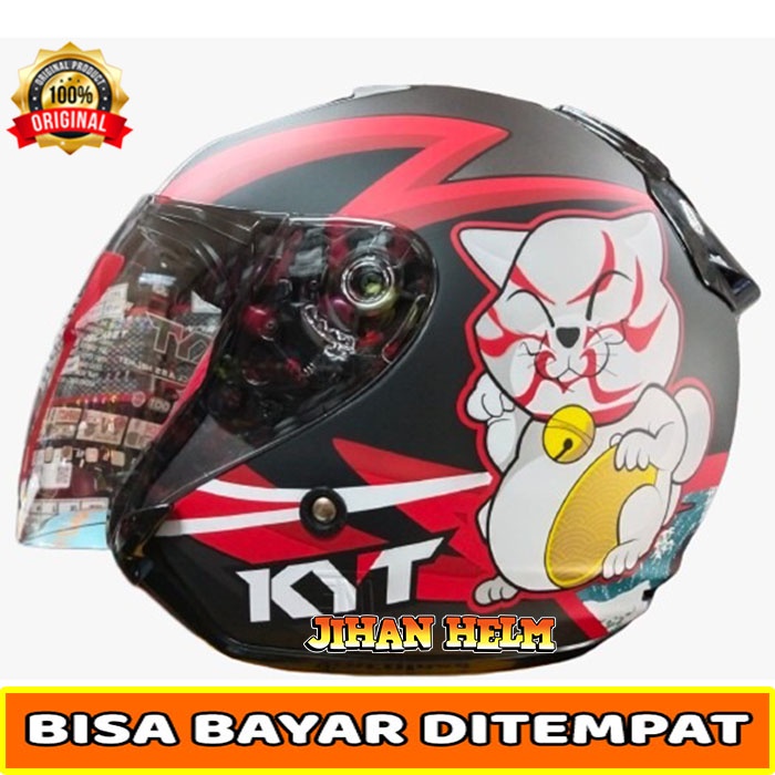 HELM / HELM KYT / HELM KYT DJ MARU KABUKI BLACK DOFF TERMURAH