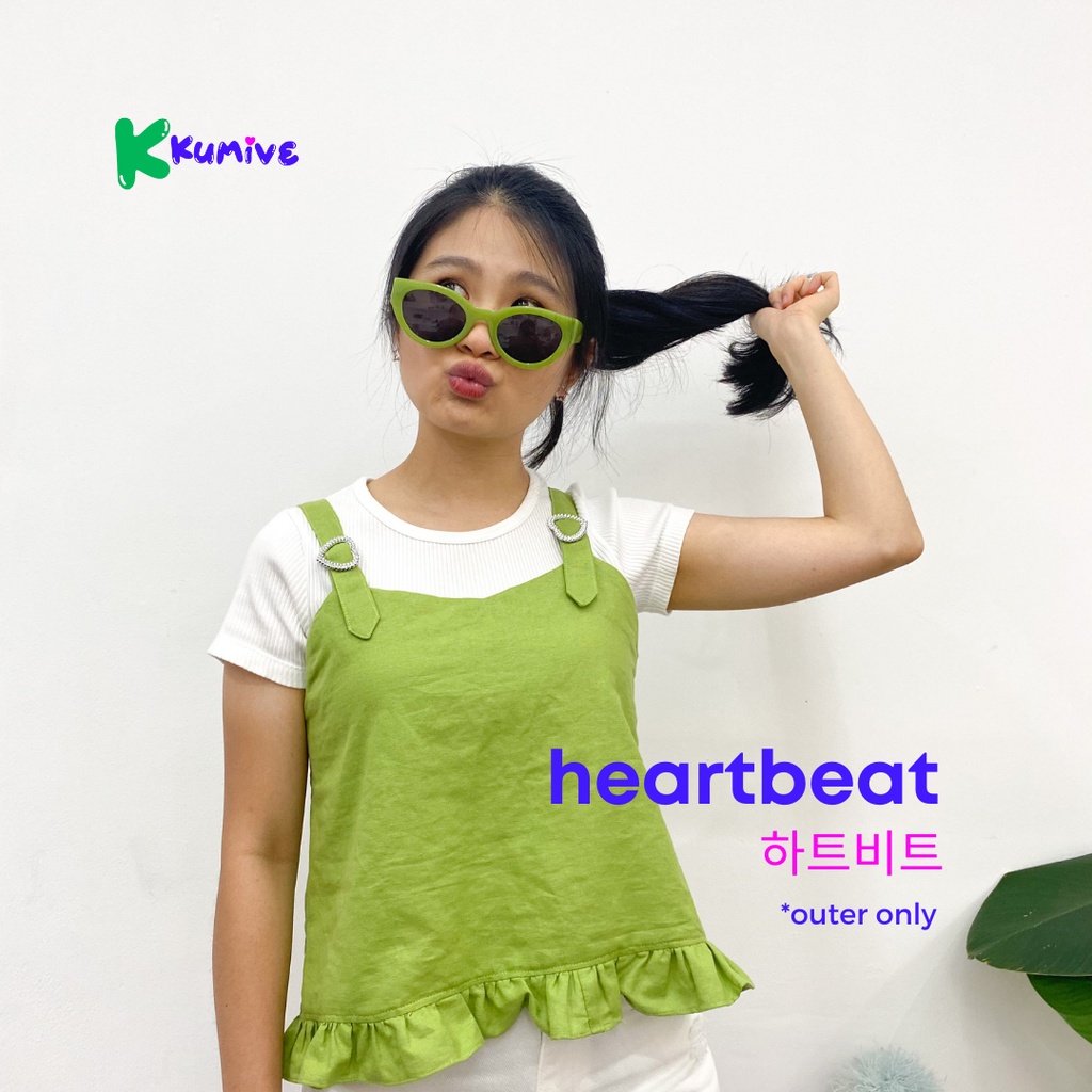 HEART BEAT - tank top outer / baju korea konser hijau neon sage nct