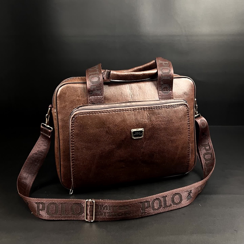 POLO AMSTAR -Tas Selempang Laptop 14&quot; Inch Bahan kulit PU Leather Tas Kantor Tas Jinjing