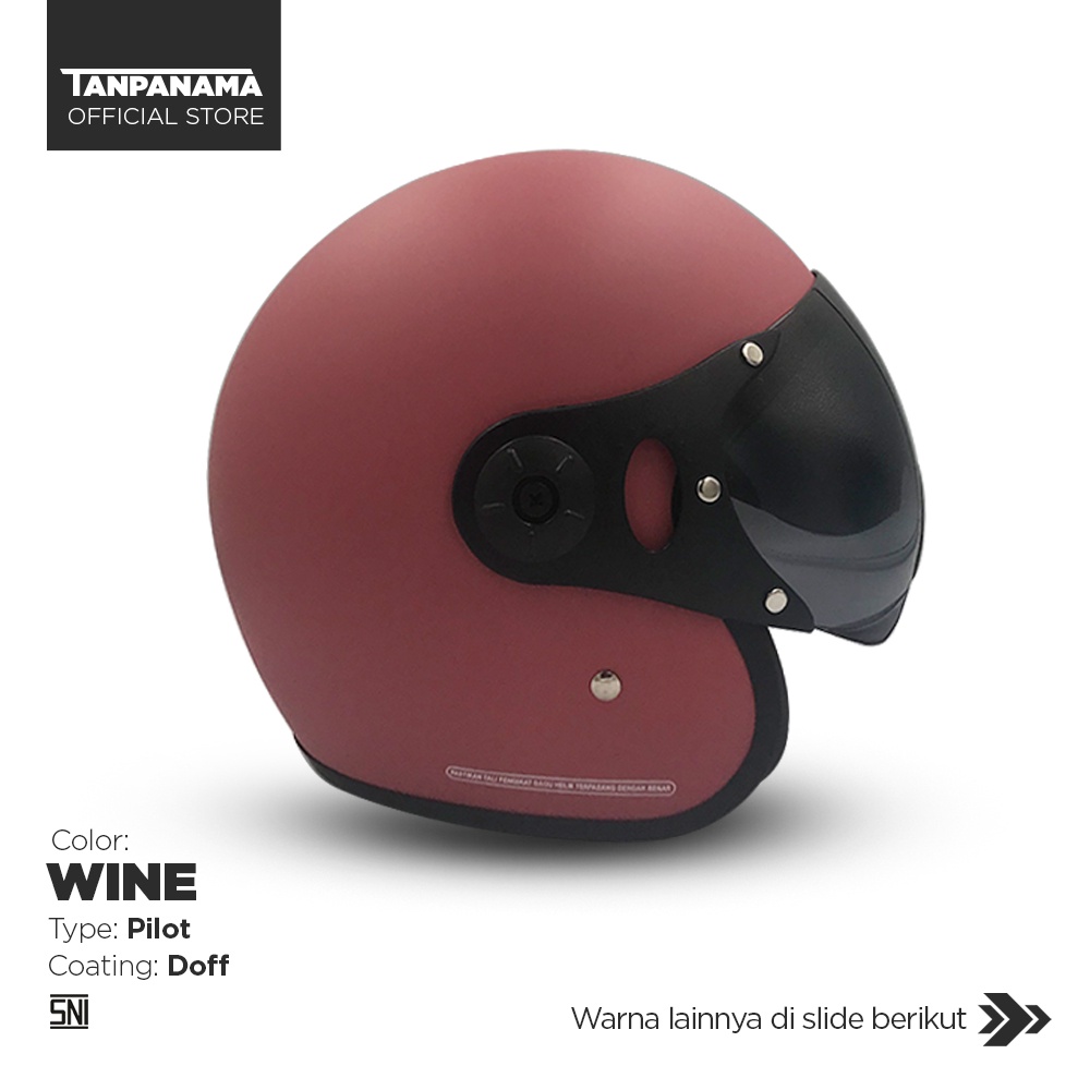 Tanpanama Helm - Helm Pilot Dewasa Warna Terbaru Mid Reguler / Helm Bogo Dewasa SNI