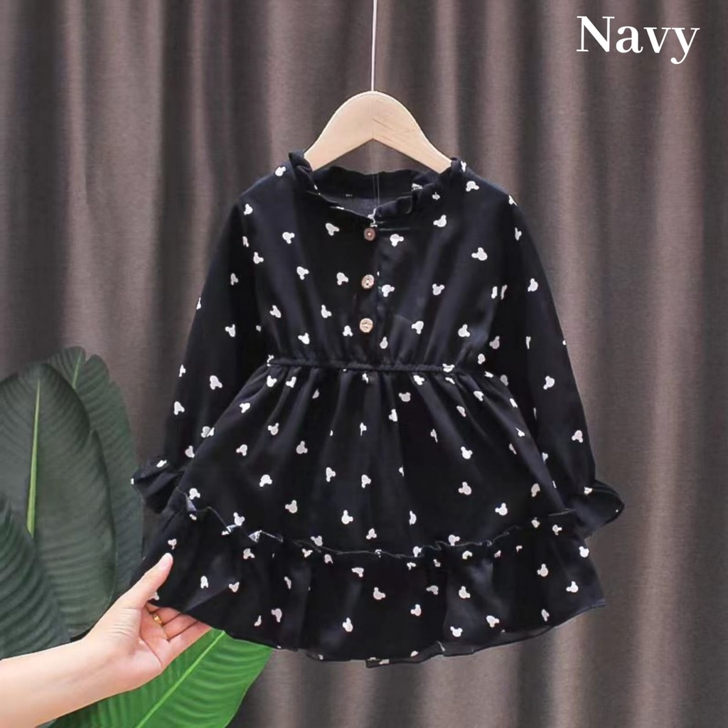 (LOLI-JKT) BD-408 DRESS ANAK CEWEK MODEL DOTLOVE BAGUS SIZE M-5XL