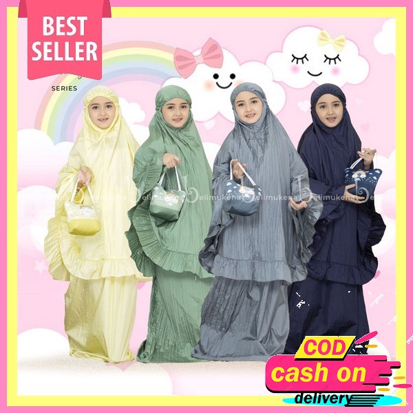 Mukenah Anak Lucu Usia 3 4 5 Tahun Bahan Jersey Balon Adem Murah/Mukena Anak Polos Kombinasi Bahan J