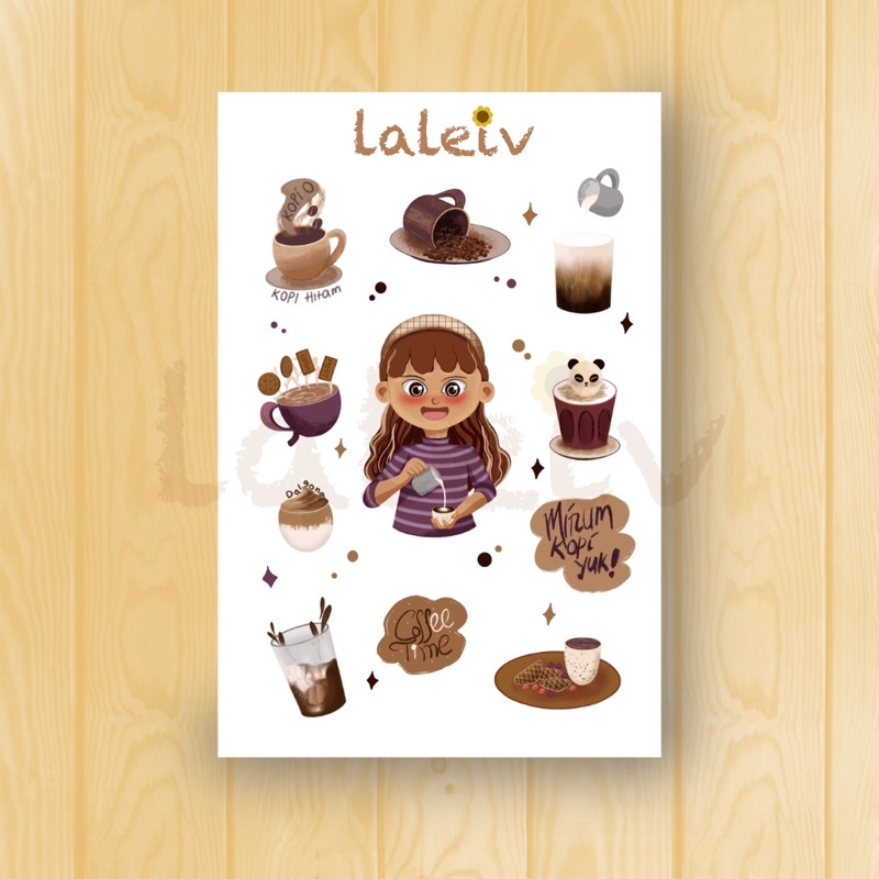 

Laleiv Coffee Sticker Sheet/ Stiker kopi/ Sticker Aesthetic