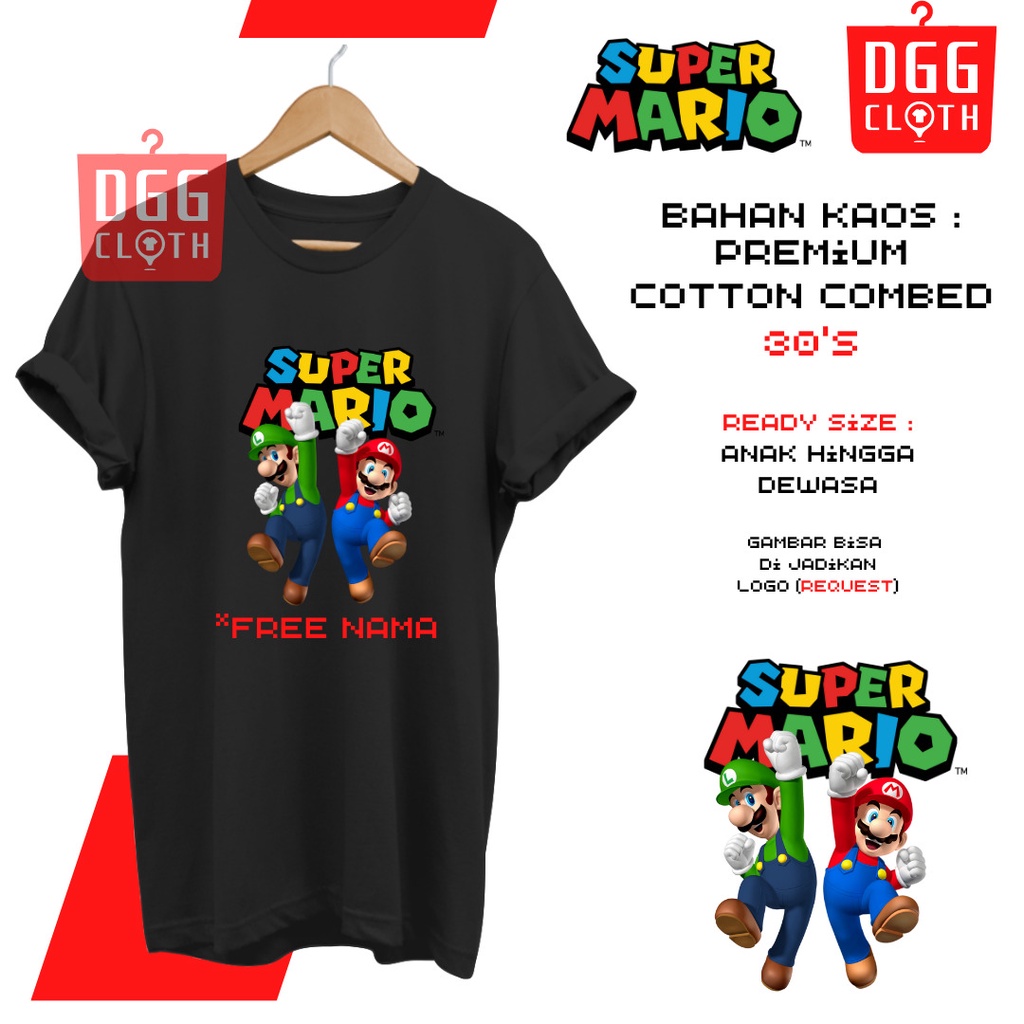 KAOS SUPER MARIO BROSS , BAJU SUPER MARIO BROSS GAMERS TYPE -6